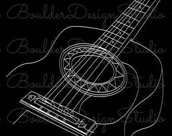 Acoustic Guitar PNG | Rock 'N' Roll Music | Music Lover | Gift For Guitarist | Digital Instant Download Only