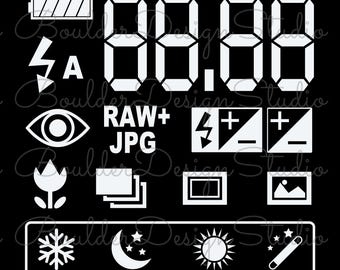 Camera And Photography Menu PNG | Camera Lover | Photographer Gift | Photography Camera Symbols | Digital Instant Download Only