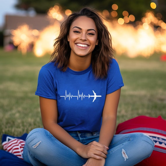 Heartbeat To Travel Airplane T-Shirt Heartbeat To Travel Airplane T-Shirt