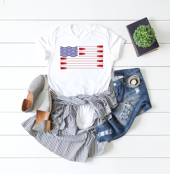 American Flag Crew Rowing T-Shirt Rowing Oar Tee American Flag Crew Rowing T-Shirt Rowing Oar Tee