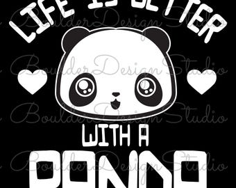Life Is Better With A Panda PNG | Cute Animal Lover | Digital Instant Download Only