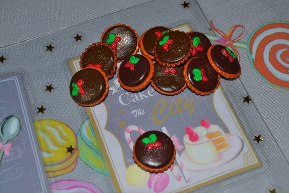 Magnet Chocolate Strawberry Tartlet In Polymer Paste Etsy
