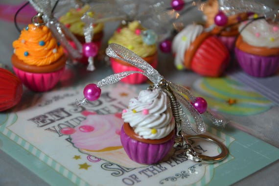 Keychain Cupcake From Polymer Clay Fimo Cupcake Keychain Etsy