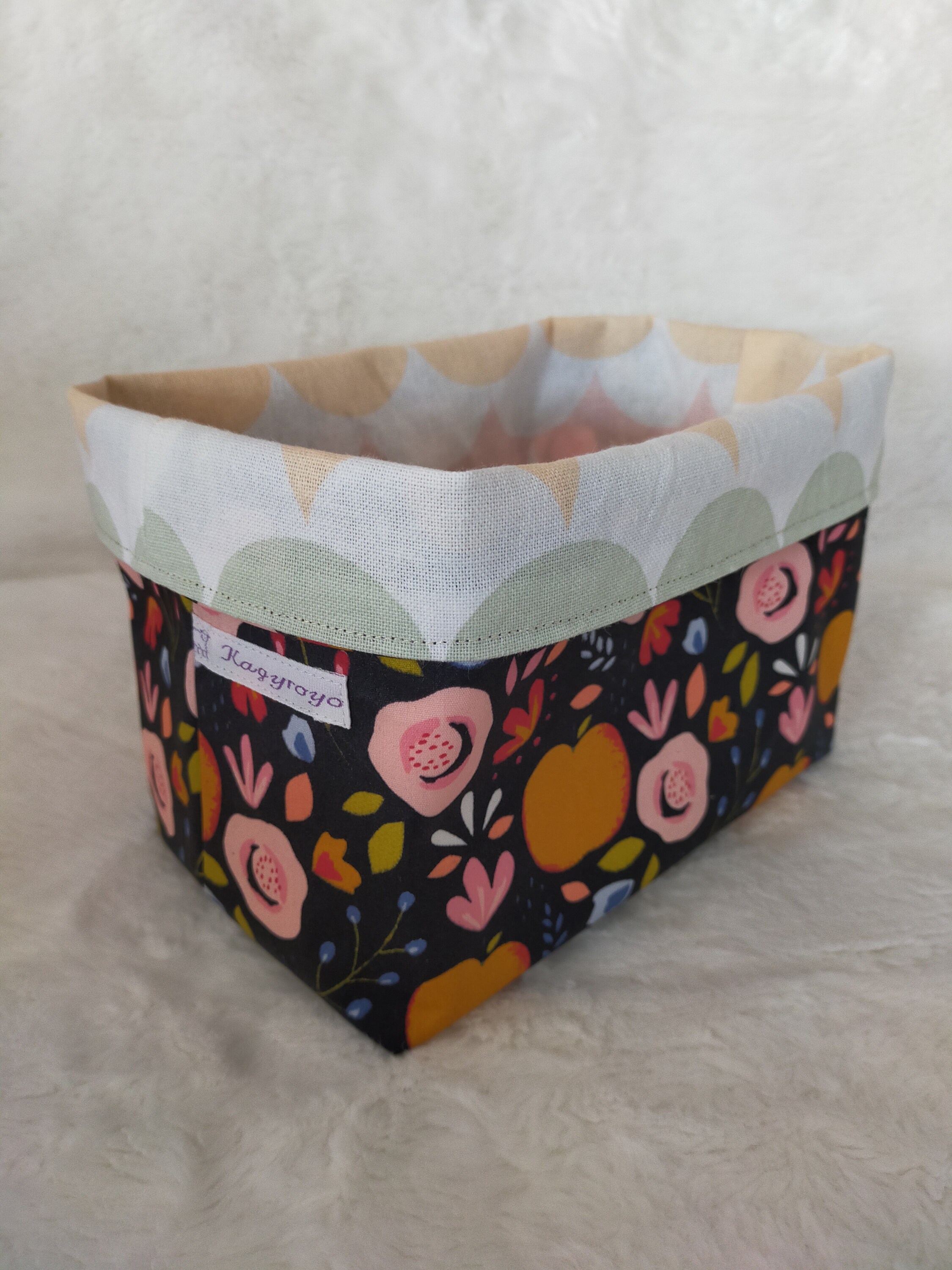 Panière en Tissu Coton Enduit Vide Poche Panière de Rangement Souple Déco Idée Cadeau Pour La Fête D