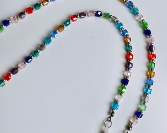 DESIGNER GLASSES CHAIN with Bohemian crystals