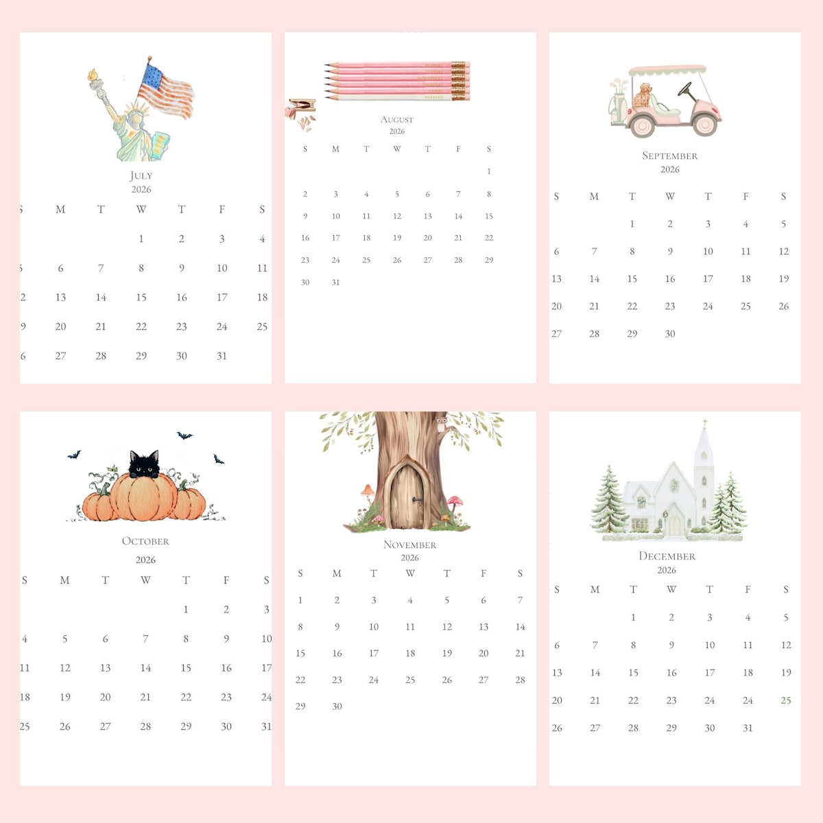 2026 Calendar Refill - Calendar only