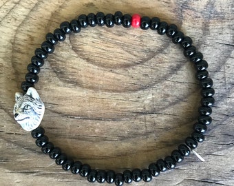 Bead Bracelet Wolf Face