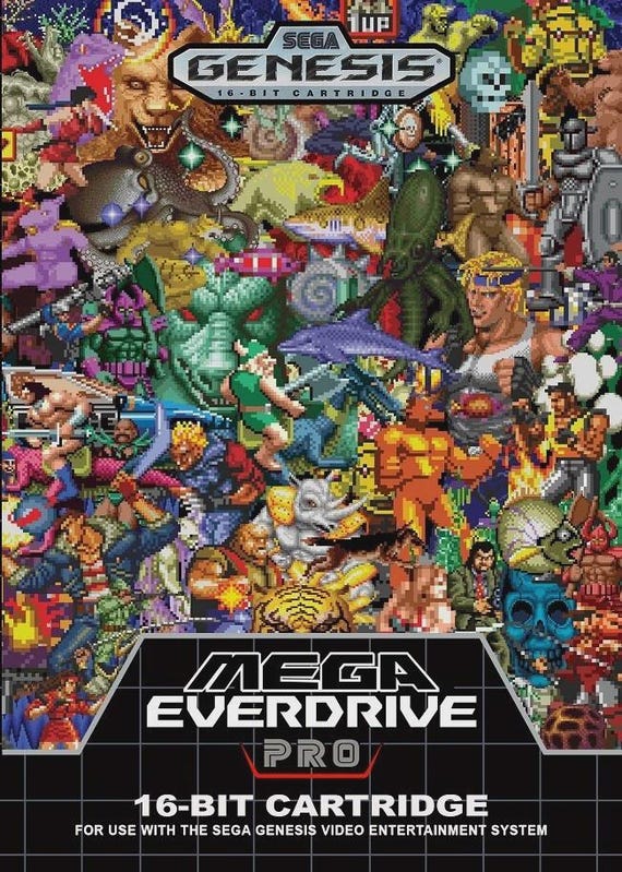 Krikzz Mega Everdrive PRO Custom Cover Art and Replica Case for