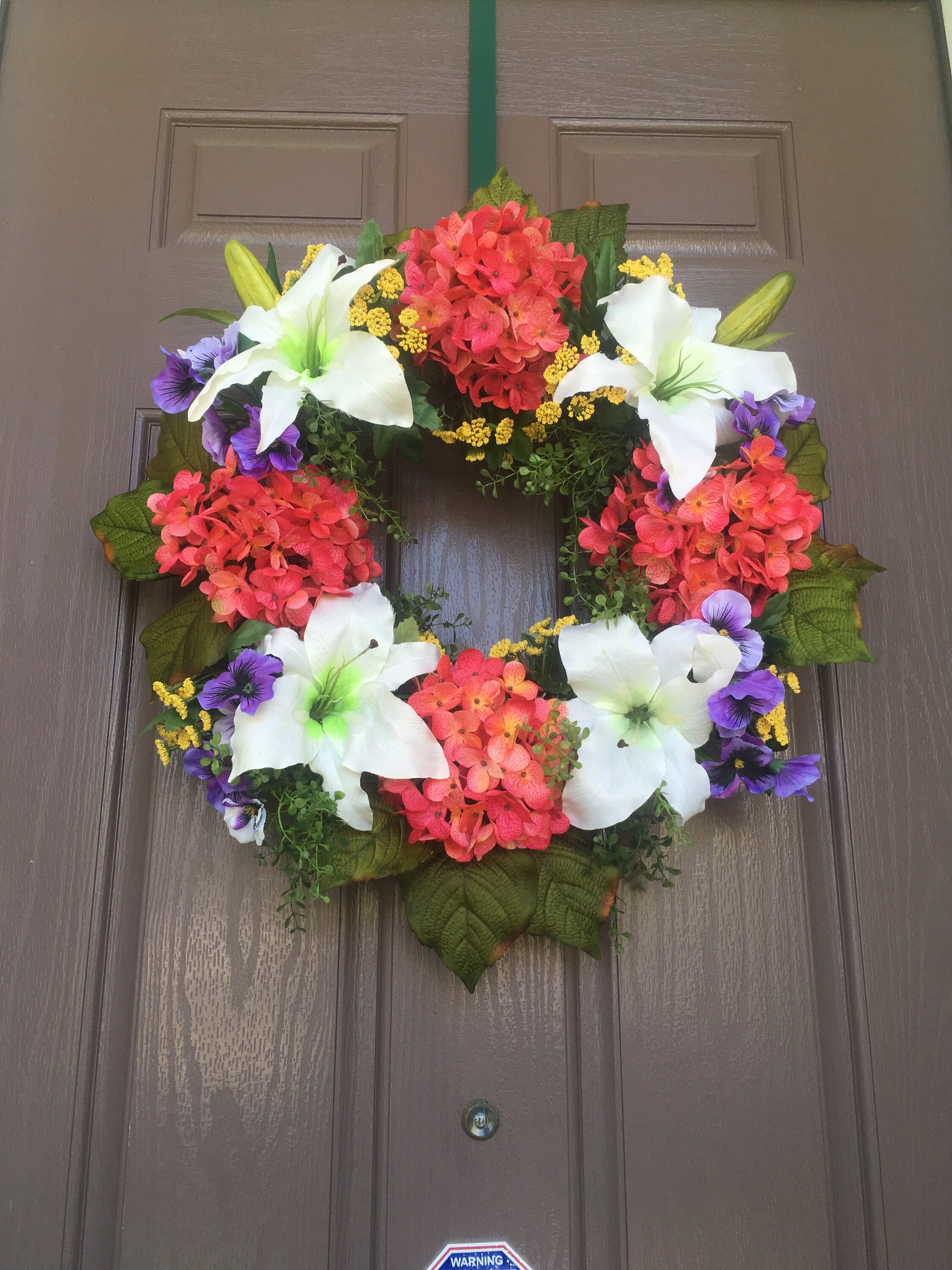 Corona floral para la puerta principal / corona de primavera / | Etsy