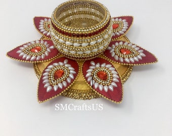 Floral Tealight Candle Holder: Handmade Diwali Decor