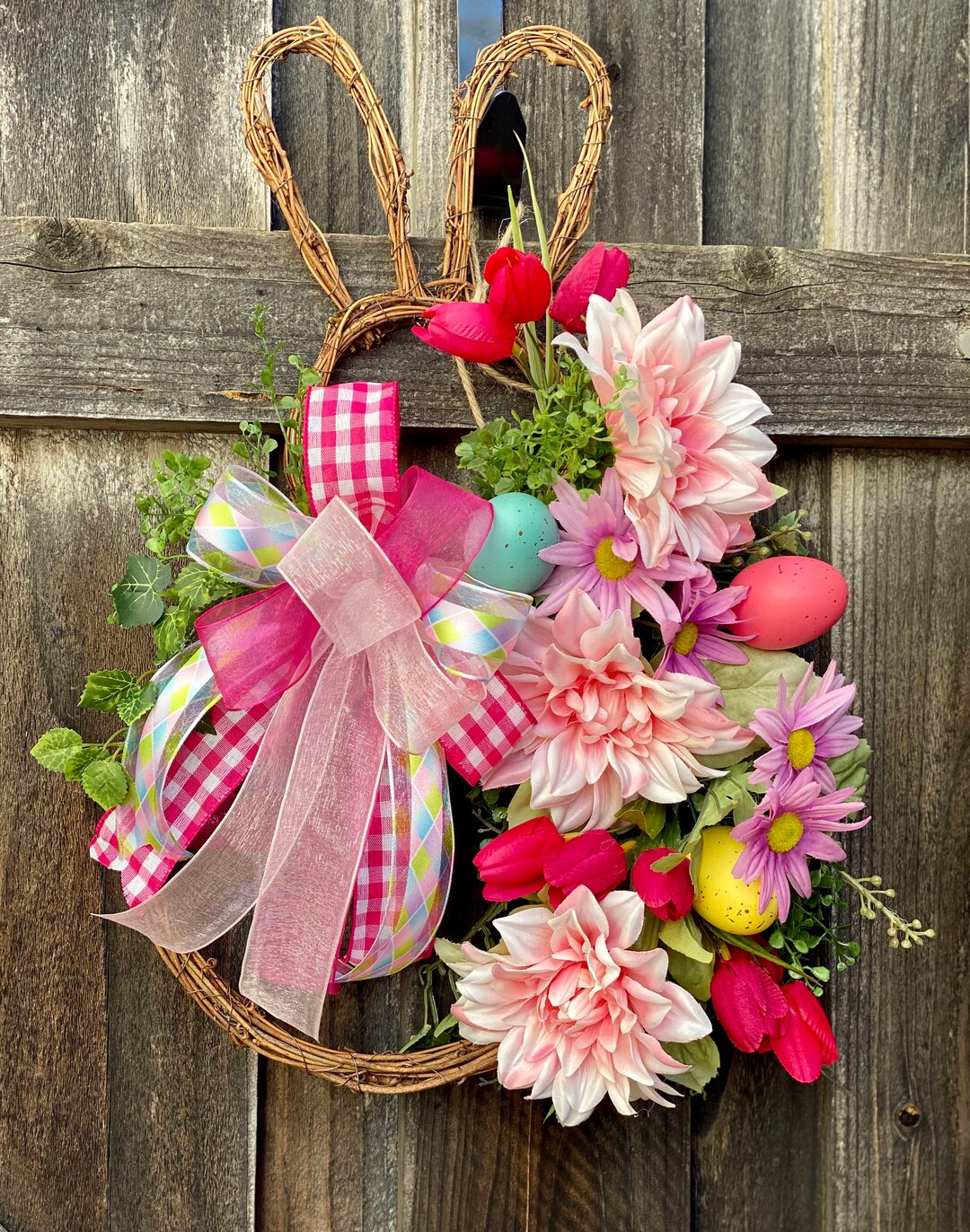 Easter Bunny Wreath: Floral Spring Door Decor - Etsy