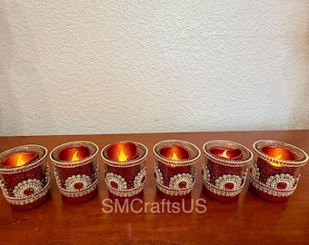 Decorative Votive Holders/ Gem & Rhinestone Candle Holders/ Diwali Gift/ housewarming return gift/ wedding favors/ Table decor