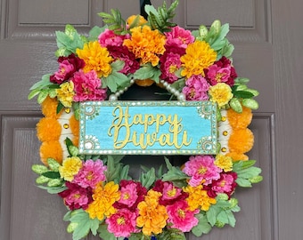 Diwali Front Door Wreath: Festive Hindu Wedding Decor