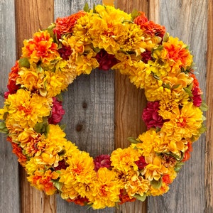 Fall floral wreath / fall wedding wreath/ autumn door decor/ Thanksgiving decor/Housewarming gift/ Autumn front door wreath