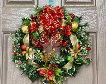 Handcrafted Christmas Wreath: Holiday Front Door Decor