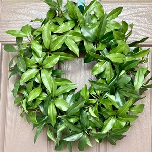 Artificial Laurel Leaf Wreath: Classic Farmhouse Greenery, 20&quot;