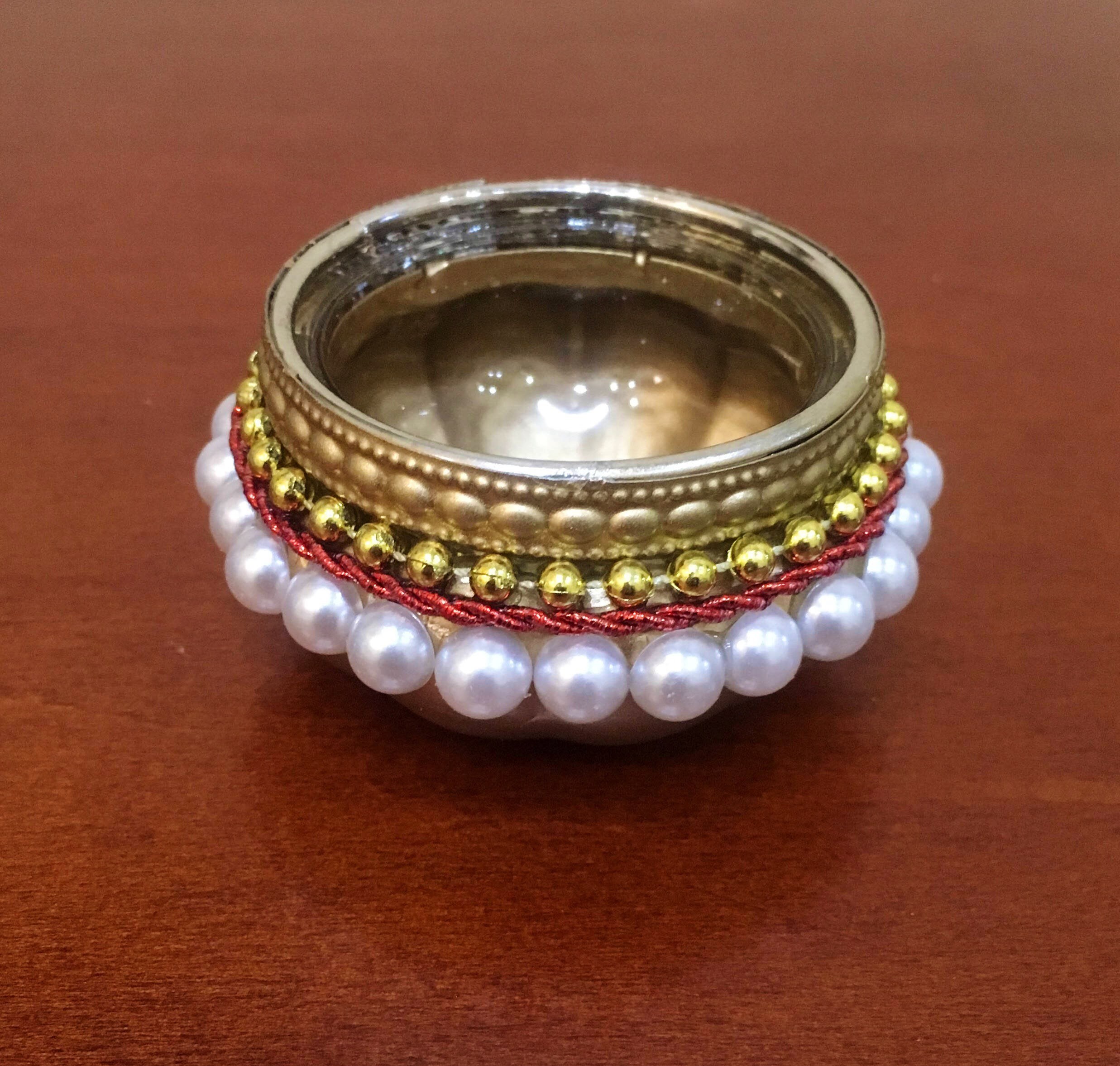 Buy Decorative Mirror Plate With Tea Light Holders / Diwali Decor