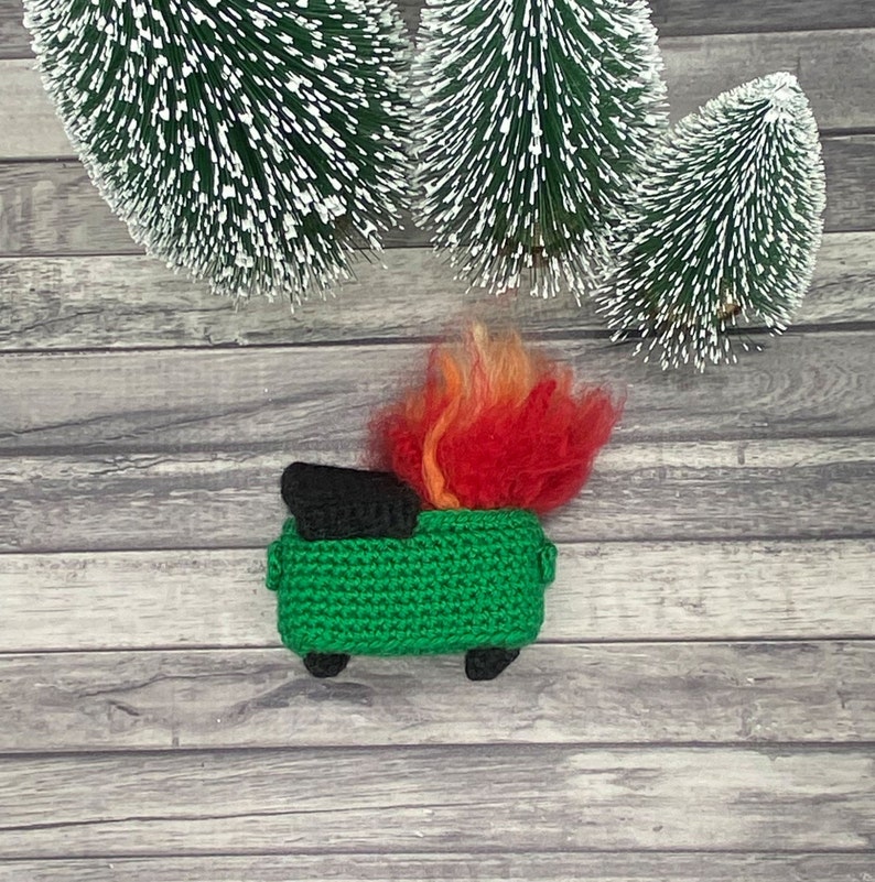 Dumpster Fire Ornament Crochet Pattern 2020 Pandemic Quarantine Year Christmas Pattern image 9