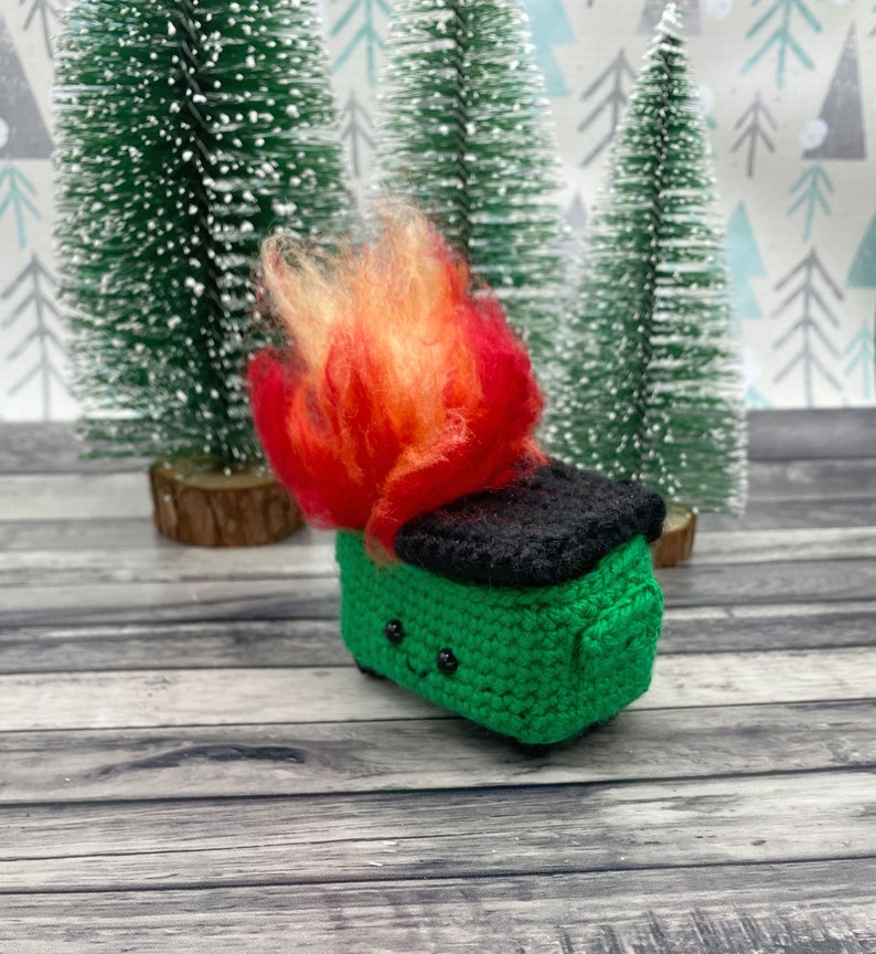 Dumpster Fire Ornament Crochet Pattern 2020 Pandemic Quarantine Year Christmas Pattern image 8