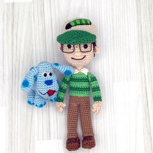 PDF Pattern Only Man with Baseball Hat and His Dog Crochet PATTERN ONLY