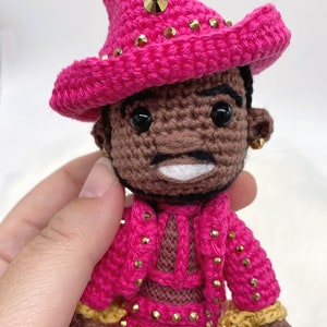 Pattern ONLY Rapper Inspired Crochet Doll Amigurumi Wearing His Pink Cowboy Suit Great for Fans image 2