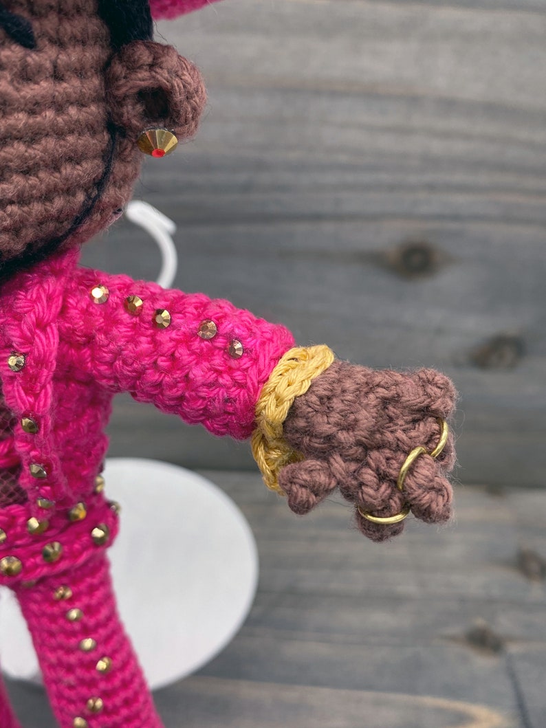 Pattern ONLY Rapper Inspired Crochet Doll Amigurumi Wearing His Pink Cowboy Suit Great for Fans image 7