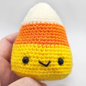 Pattern Carl the Crochet Candy Corn, Great project for Halloween or Thanksgiving decoration and decor! Crochet your own little buddy