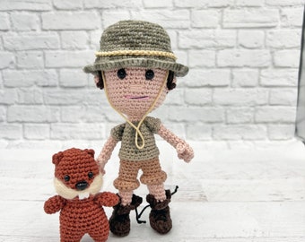 Motif uniquement : homme et son gopher, poupée au crochet Amigurumi, cadeau d'amant de golf.