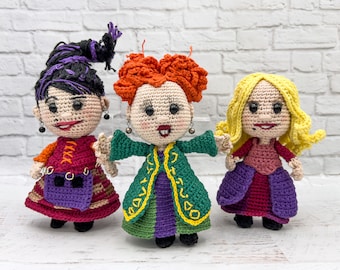 PDF Patterns Only Three Witches Halloween Crochet Pattern ONLY Amigurumi Spooky Creepy Cute Magic Witches