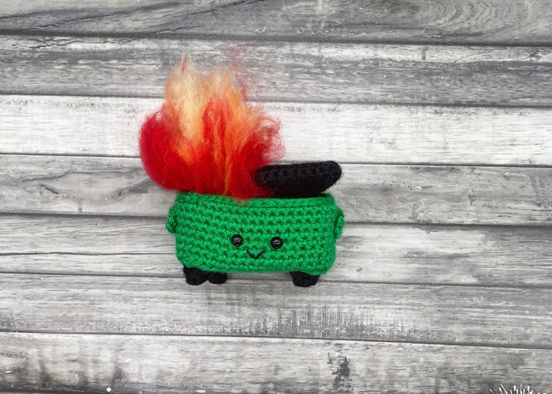 Dumpster Fire Ornament Crochet Pattern 2020 Pandemic Quarantine Year Christmas Pattern image 1