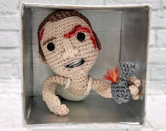 Crochet PATTERN ONLY: Man crawling through airshaft. Alternative Christmas Decoration