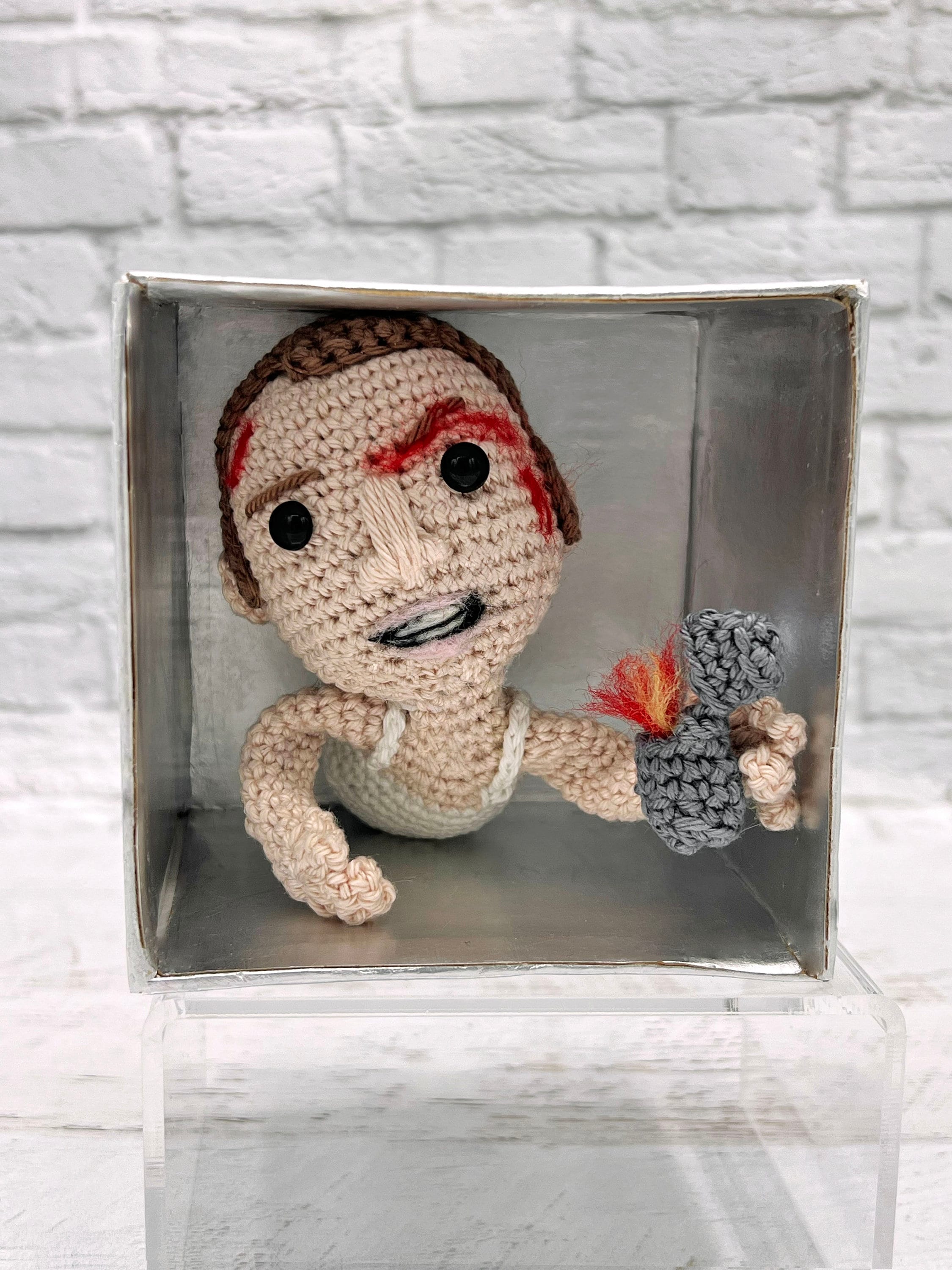 Crochet PATTERN ONLY: Man crawling through airshaft. Alternative Christmas Decoration