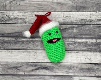 PDF Häkelanleitung für Weihnachts-Gurken-Ornament für Baum und Wohndekor