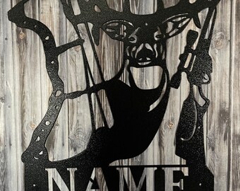 PERSONALIZED bow holder, hunting, deer, hunting gifts for men, gift for hunter, hunting bow holder,  bow rack, hunting bow