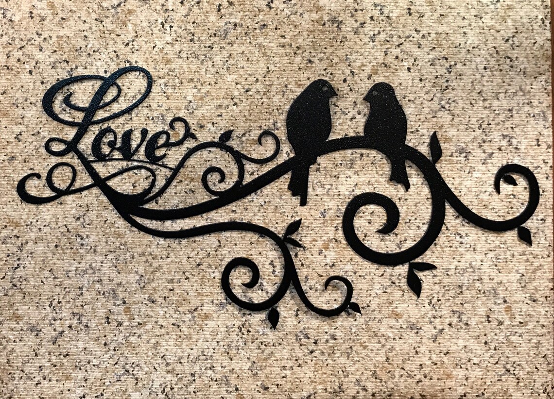 LOVE BIRDS Metal Art Metal Art Metal Wall Art Metal Wall Etsy