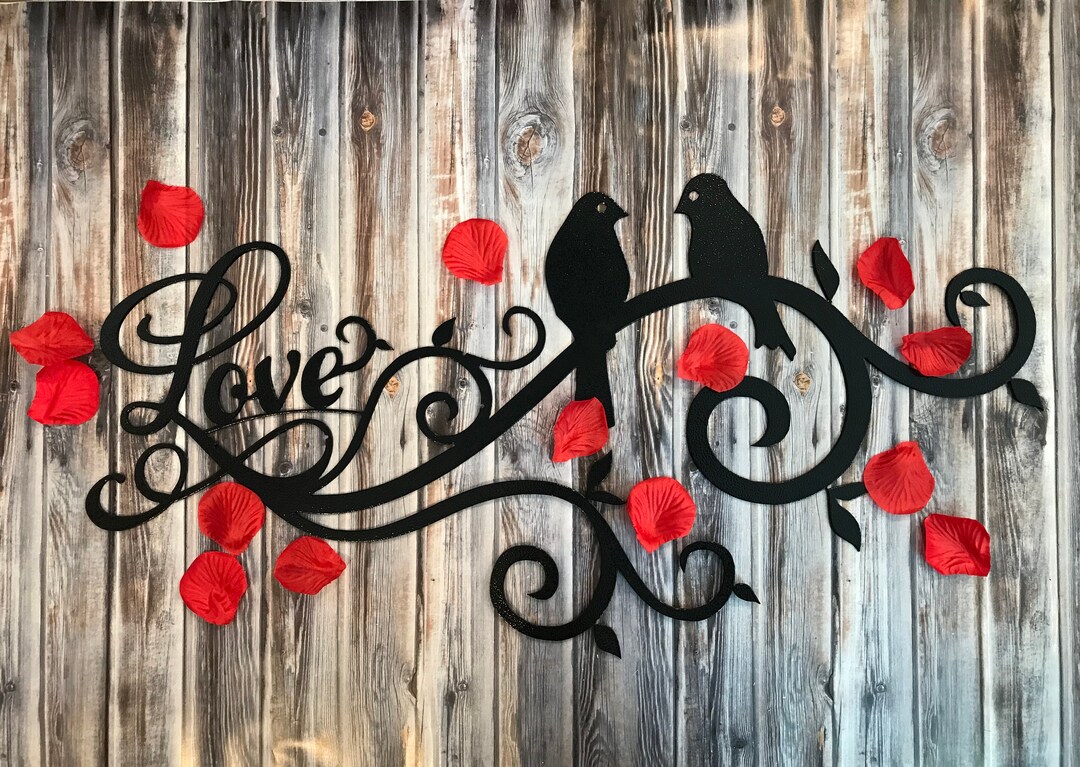 LOVE BIRDS Metal Art, Metal Art, Metal Wall Art, Metal Wall Decor