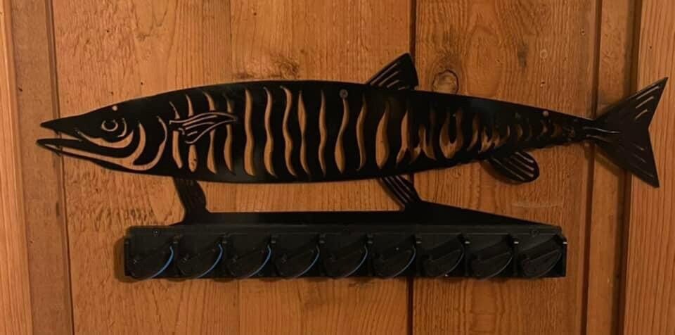 Soporte de caña de pescar MUSKIE, decoración de pesca, soporte