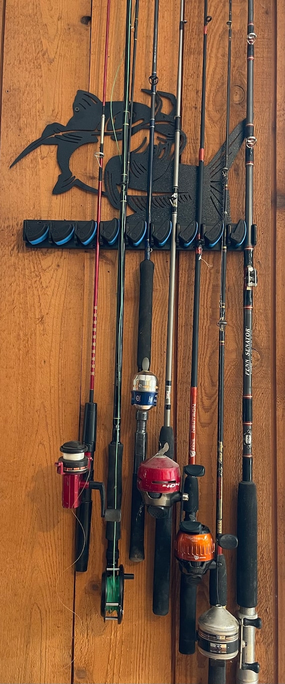 CURVY CATFISH Fishing Rod Holder, Fishing Decor, Fishing Rod