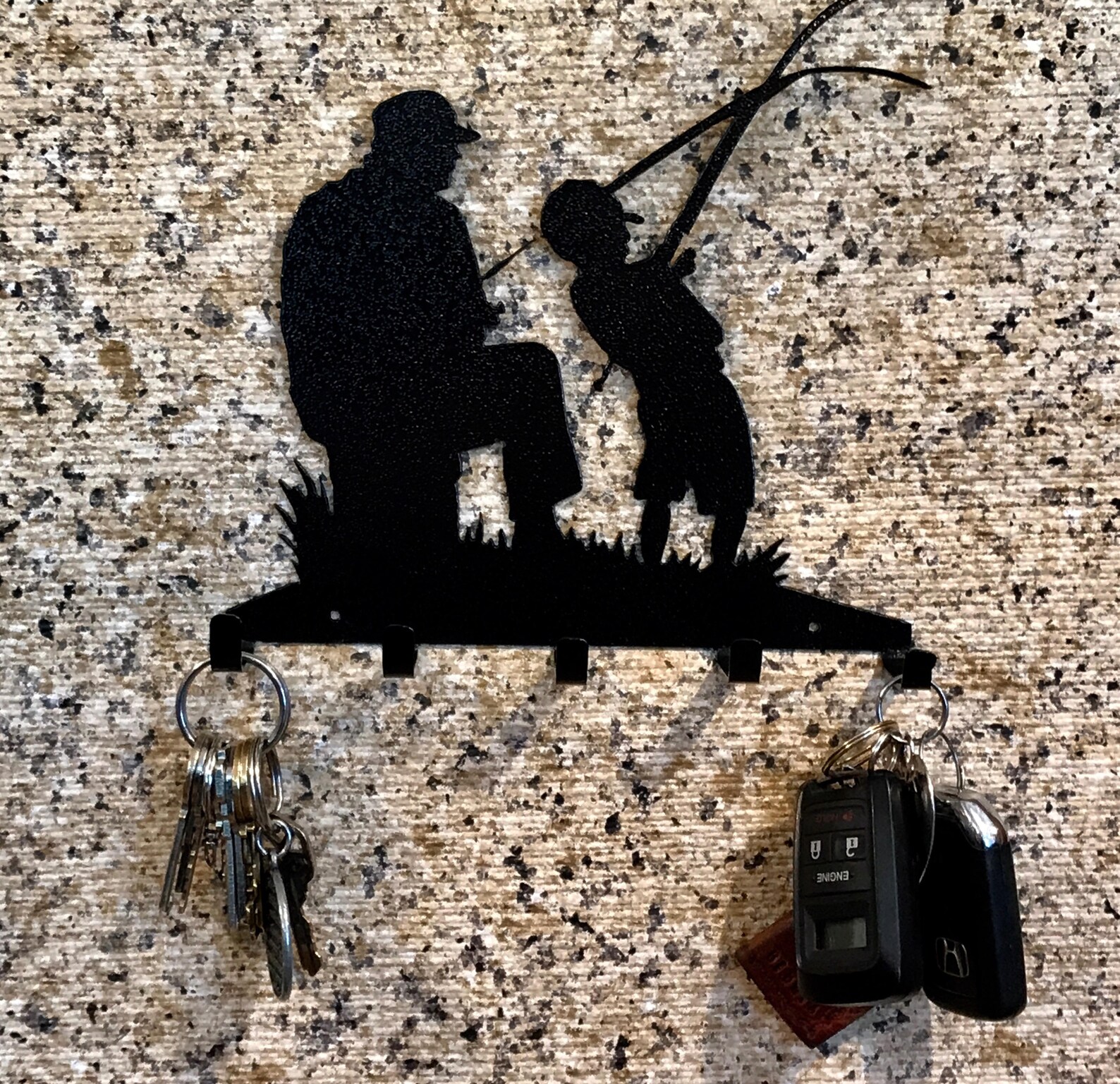 FISHING KEY HOLDER fishing father son key holder key Etsy