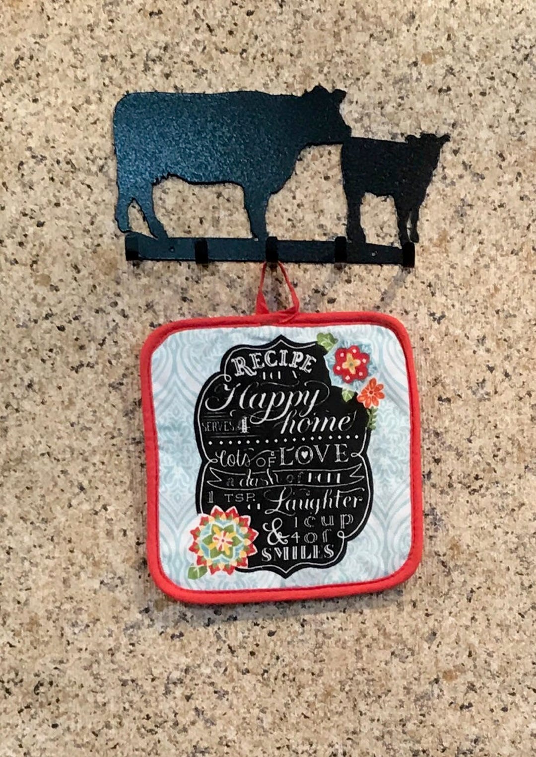 COW POT HOLDER, Pot Holder, Pot Holder Hooks, Metal Pot Holder Hook, Cow Lover, Farm Decor