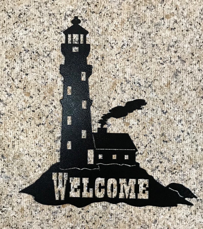 SIGN LIGHTHOUSE Metal Art Metal Wall Art Metal Wall Etsy