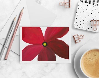 Poppy Floral Note Card Set, A2 Folded Cards, Created from Original Flower Artwork, Free Shipping