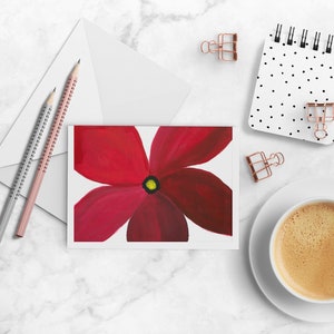 Poppy Floral Note Card Set, A2 Folded Cards, Created from Original Flower Artwork, Free Shipping