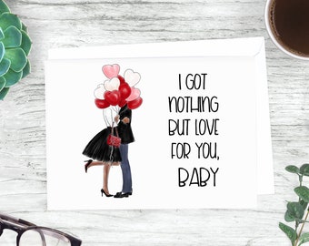 Valentine's Day Card | Black Love | Love Card | Valentines Day | A2 | Single Card and Envelope