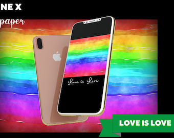 Love is Love Phone Wallpaper, Rainbow Wallpaper, PRIDE Phone Screen, iPhone Lock Screen, PRIDE Wallpaper