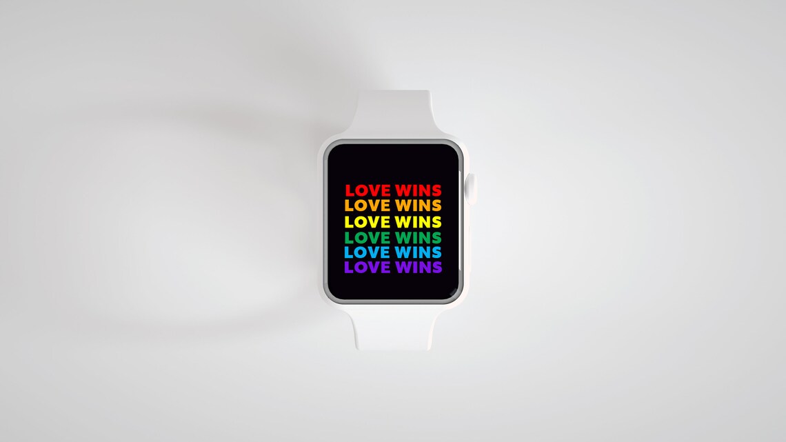 LOVE WINS Apple Watch Wallpaper PRIDE Wallpaper Rainbow Etsy