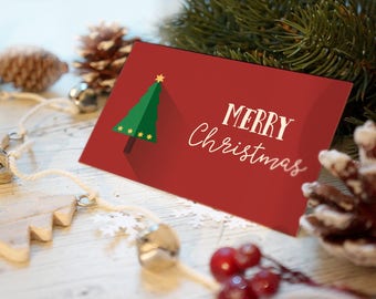 Merry Christmas Card Set - Flat Cards, 7x5 inches -- Free Shipping