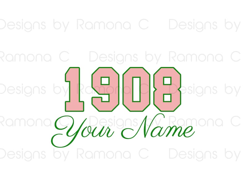 Blank Inside A2 Folded Cards Personalized 1908 Note Cards Pink and Green