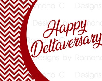 Happy Deltaversary Cards, Red and White, A2 Folded Cards