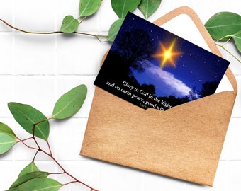 Glory to God in the Highest - Christmas Card Set - Religious Cards - Bible Verse Cards - A2 Folded  Card Set - Blank Inside